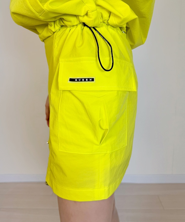 シャーリング ショート丈 カーゴスカート 韓国ゴルフウェア

