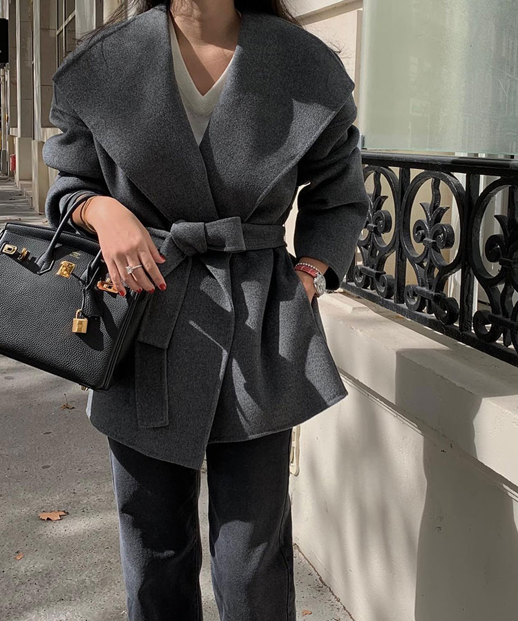 ビックカラー ゆったり ガウンコート コクーンコート