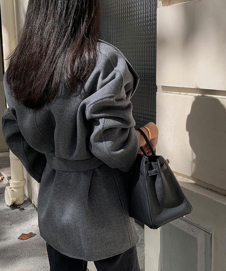 ビックカラー ゆったり ガウンコート コクーンコート