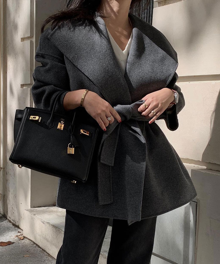 ビックカラー ゆったり ガウンコート コクーンコート