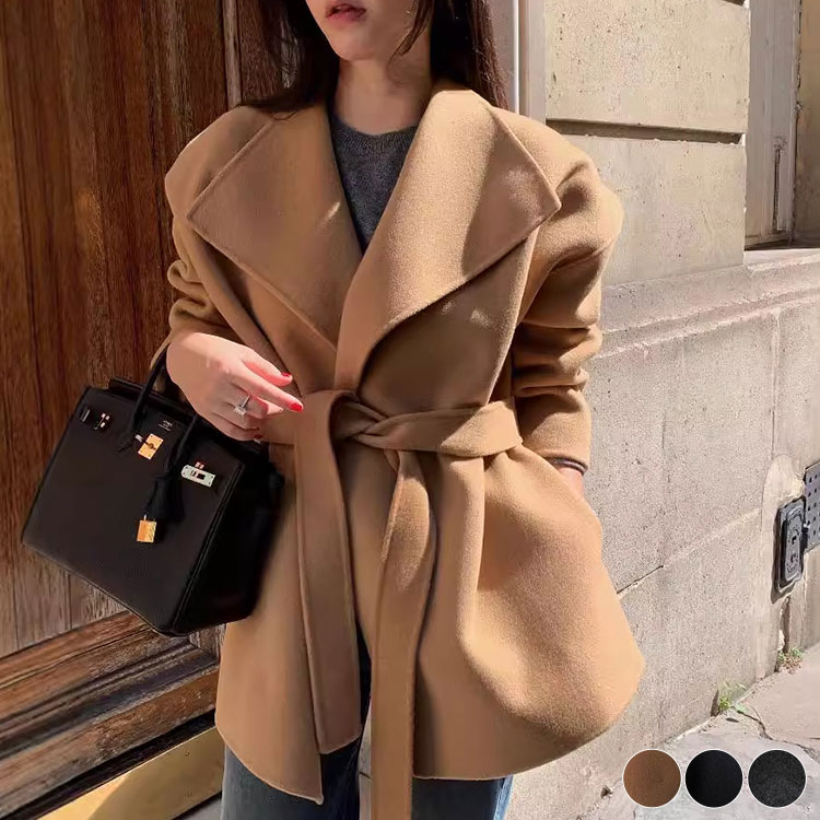 ビックカラー ゆったり ガウンコート コクーンコート