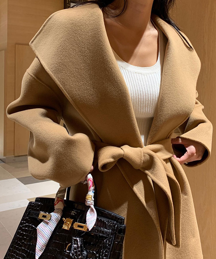 ビックカラー ゆったり ガウンコート コクーンコート