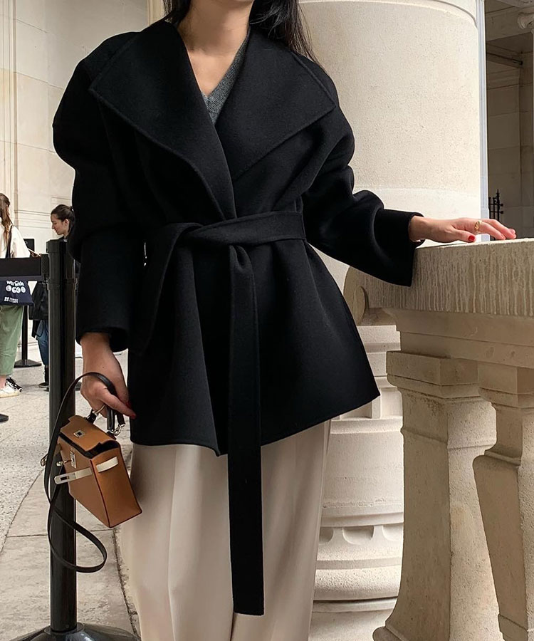 ビックカラー ゆったり ガウンコート コクーンコート