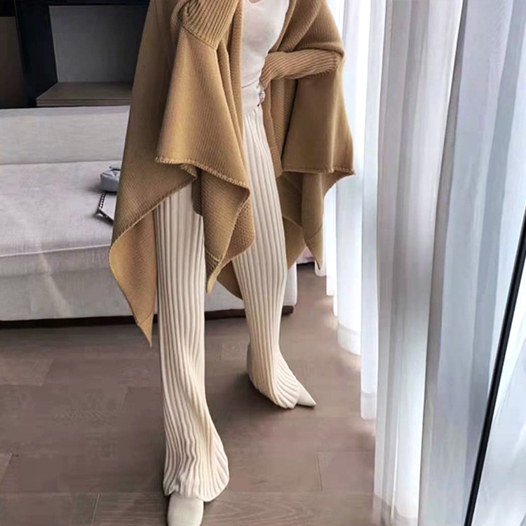 ストレートライン リブニット ロングパンツ