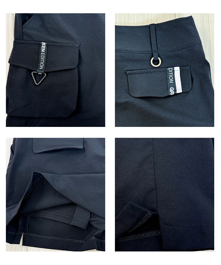 韓国ゴルフウェア レタリングライン カーゴスカート