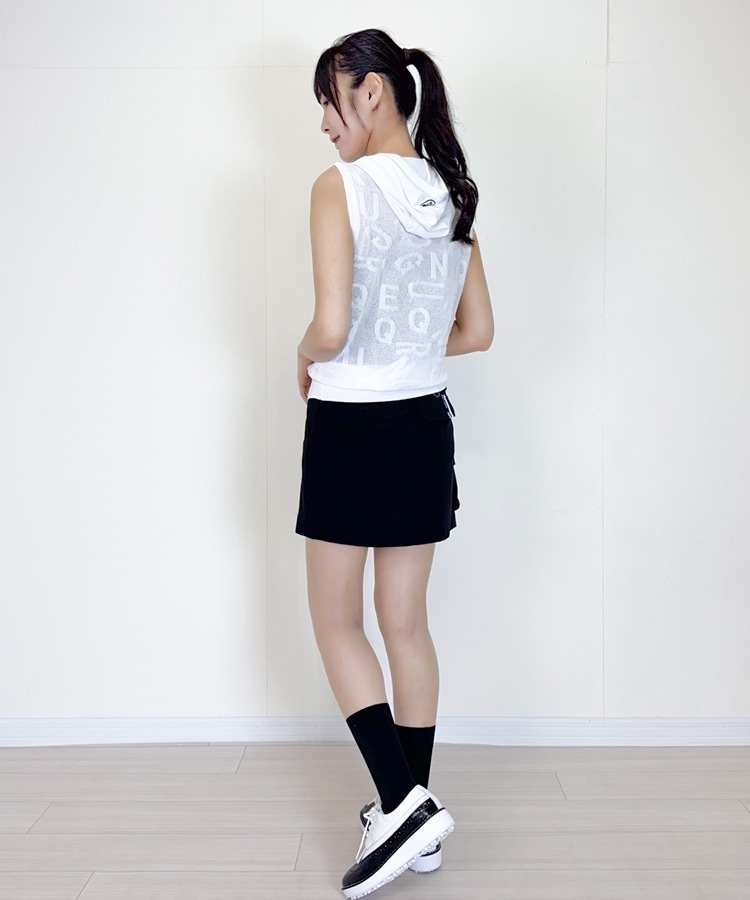 韓国ゴルフウェア レタリングライン カーゴスカート