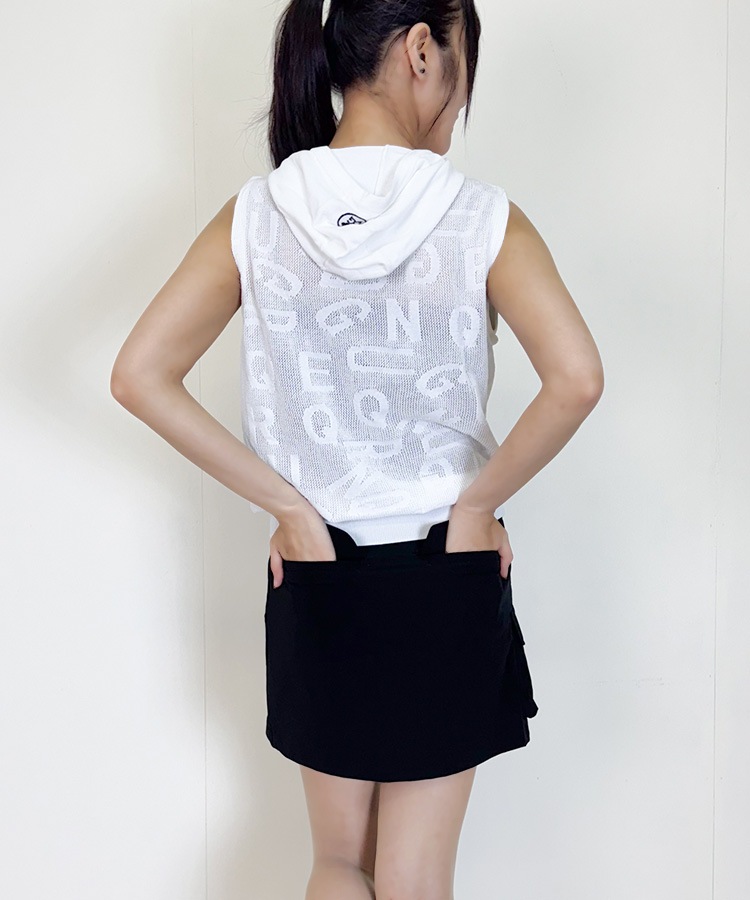 韓国ゴルフウェア レタリングライン カーゴスカート