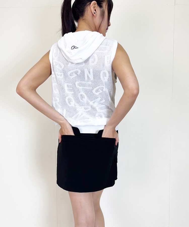 韓国ゴルフウェア レタリングライン カーゴスカート