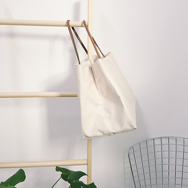 大きめ ナチュラル キャンパスバッグ