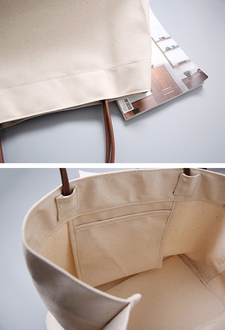 大きめ ナチュラル キャンパスバッグ