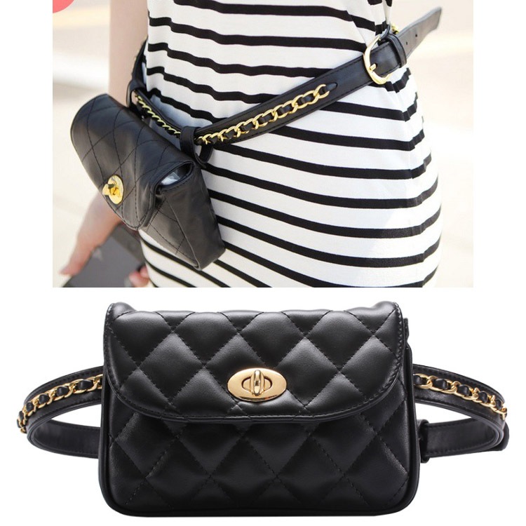 チェーンベルト ダイヤステッチ ボディバッグ