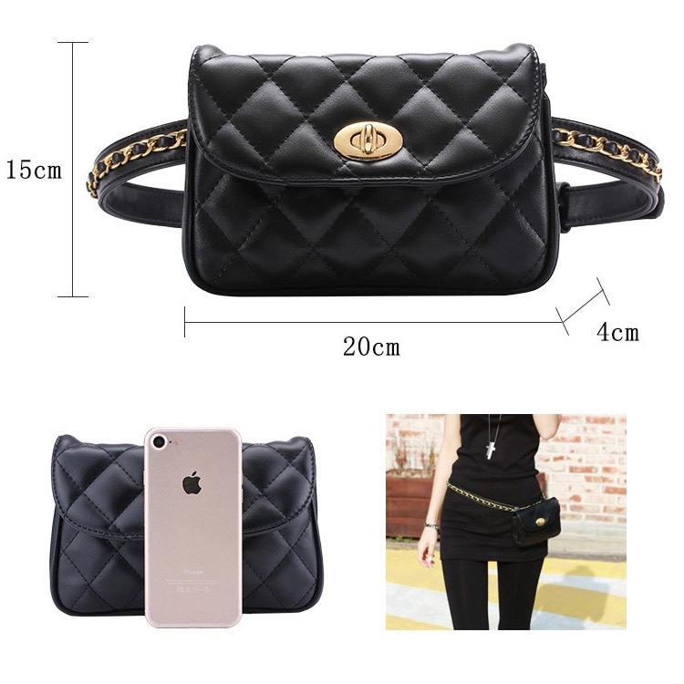 チェーンベルト ダイヤステッチ ボディバッグ