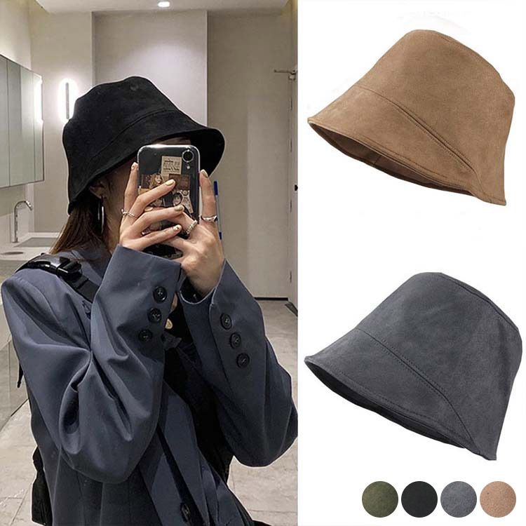 スエード バケットハット