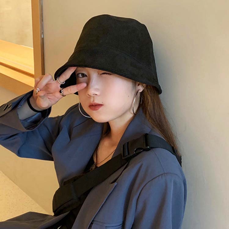 スエード バケットハット