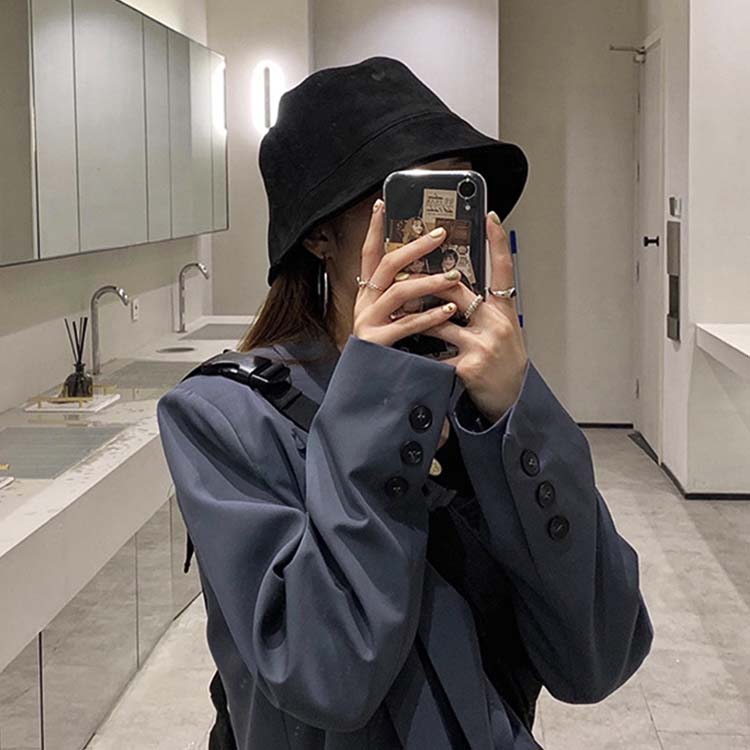 スエード バケットハット