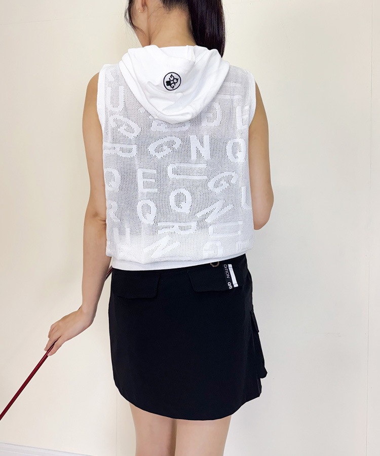 韓国ゴルフウェア フード付き シースルー ベスト