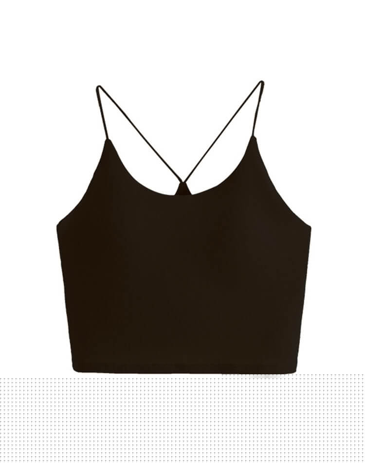 ブラカップ付き バッククロス ショート丈 キャミソール

