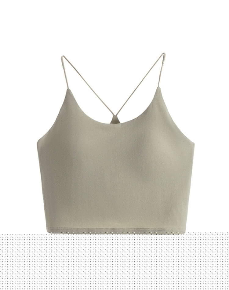 ブラカップ付き バッククロス ショート丈 キャミソール

