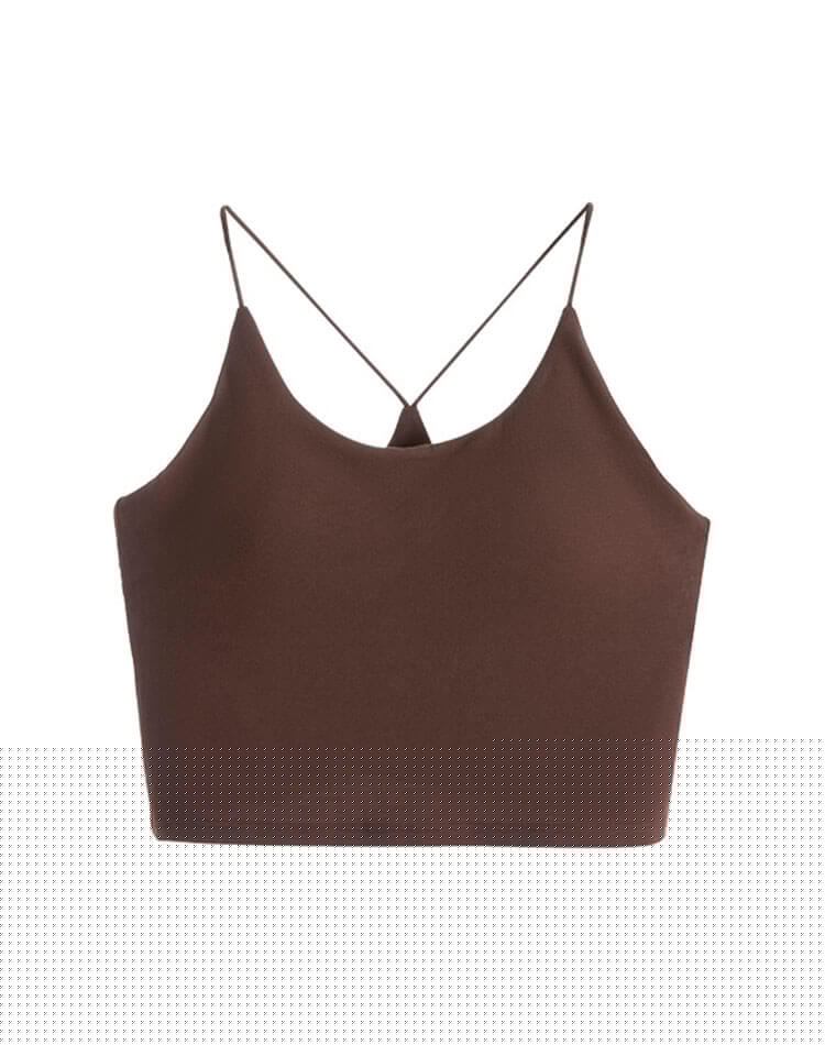 ブラカップ付き バッククロス ショート丈 キャミソール

