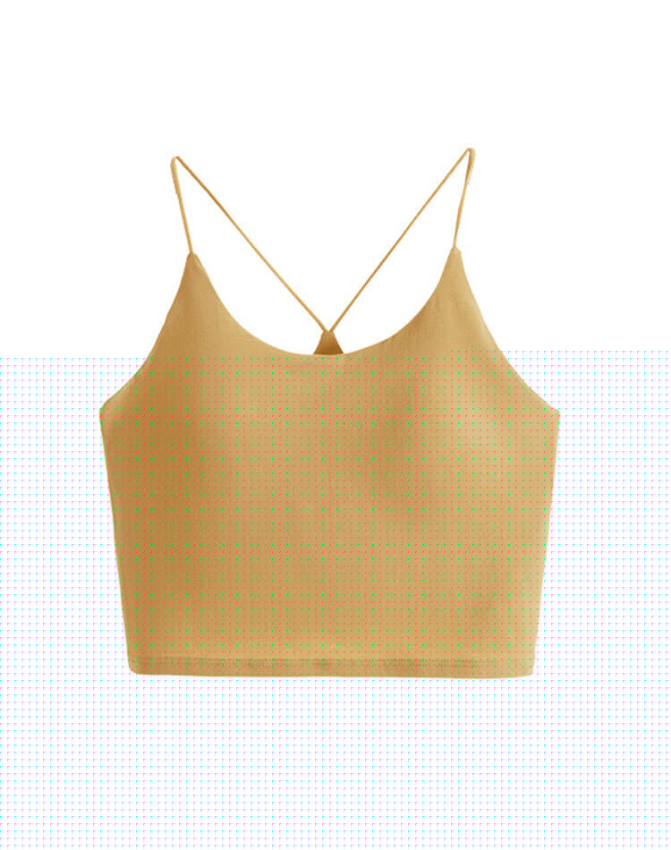 ブラカップ付き バッククロス ショート丈 キャミソール

