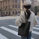 バイカラー 大きめ レザー トートバッグ