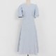 きれいめ フロントボタン ミモレ丈 ワンピース