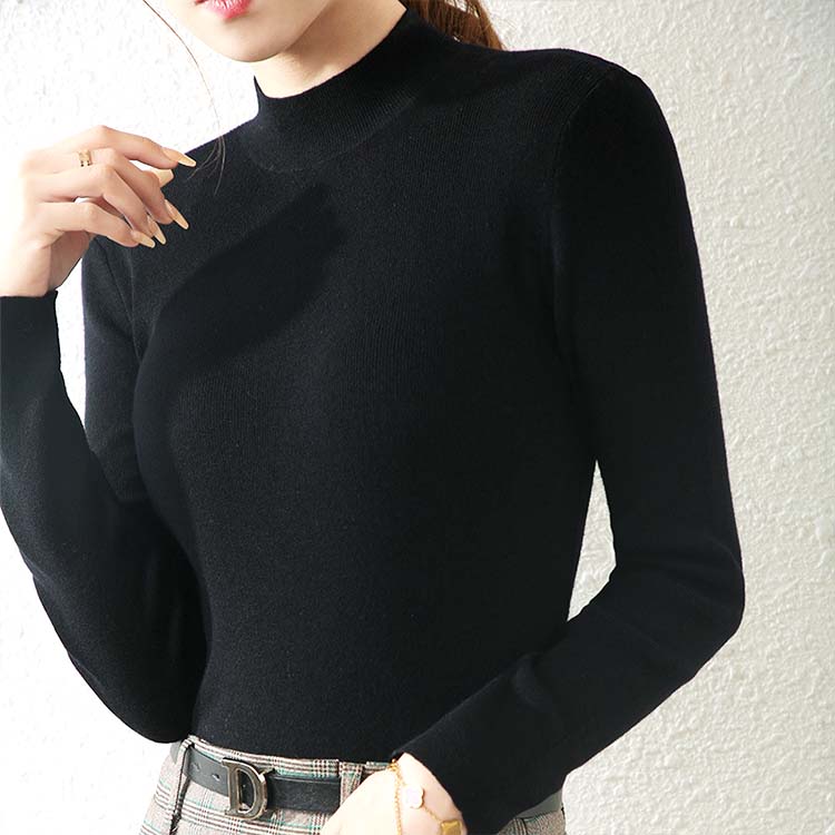 ハイネック フィットタイプ ウール ニット セーター