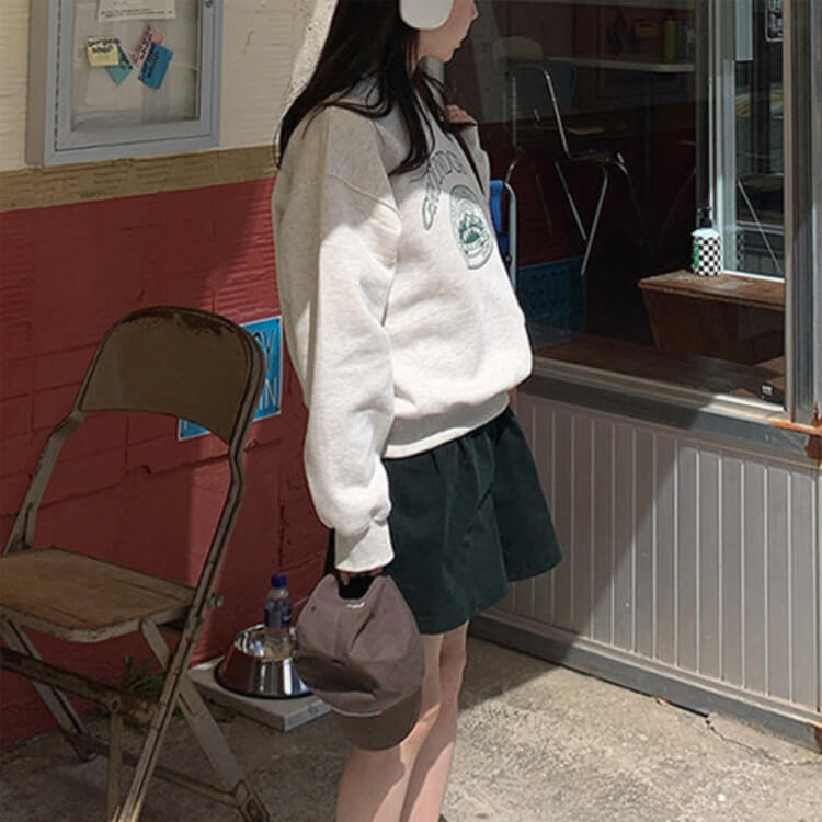 ゆったり 裏起毛 ロゴ スウェット トップス