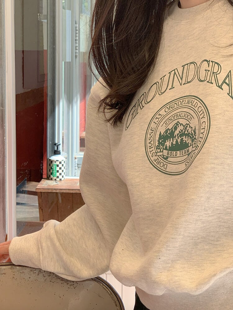 ゆったり 裏起毛 ロゴ スウェット トップス