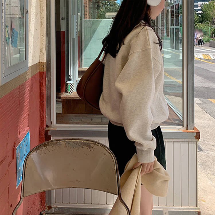 ゆったり 裏起毛 ロゴ スウェット トップス