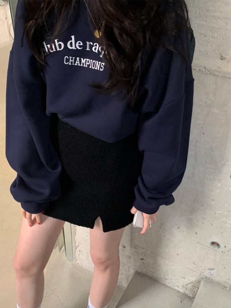 胸元刺繍 裏起毛 プルオーバー スウェット トレーナー