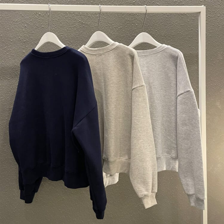 胸元刺繍 裏起毛 プルオーバー スウェット トレーナー