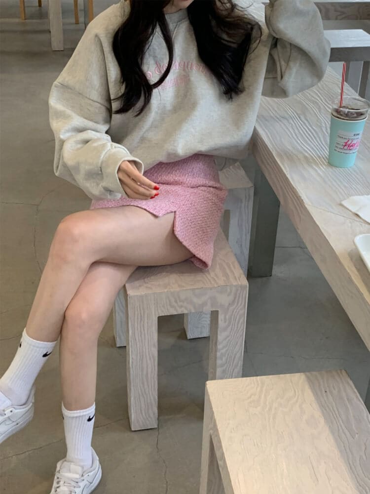 胸元刺繍 裏起毛 プルオーバー スウェット トレーナー