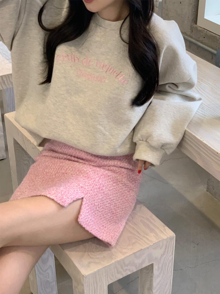 胸元刺繍 裏起毛 プルオーバー スウェット トレーナー