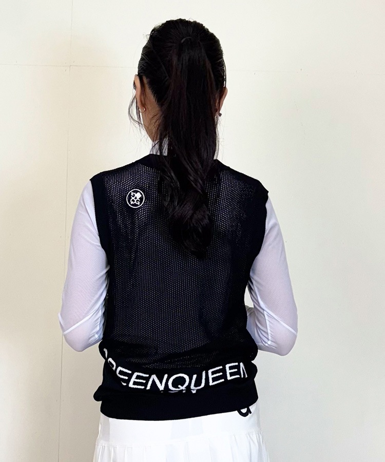 韓国ゴルフウェア Ｖネック シースルー メッシュ ベスト

