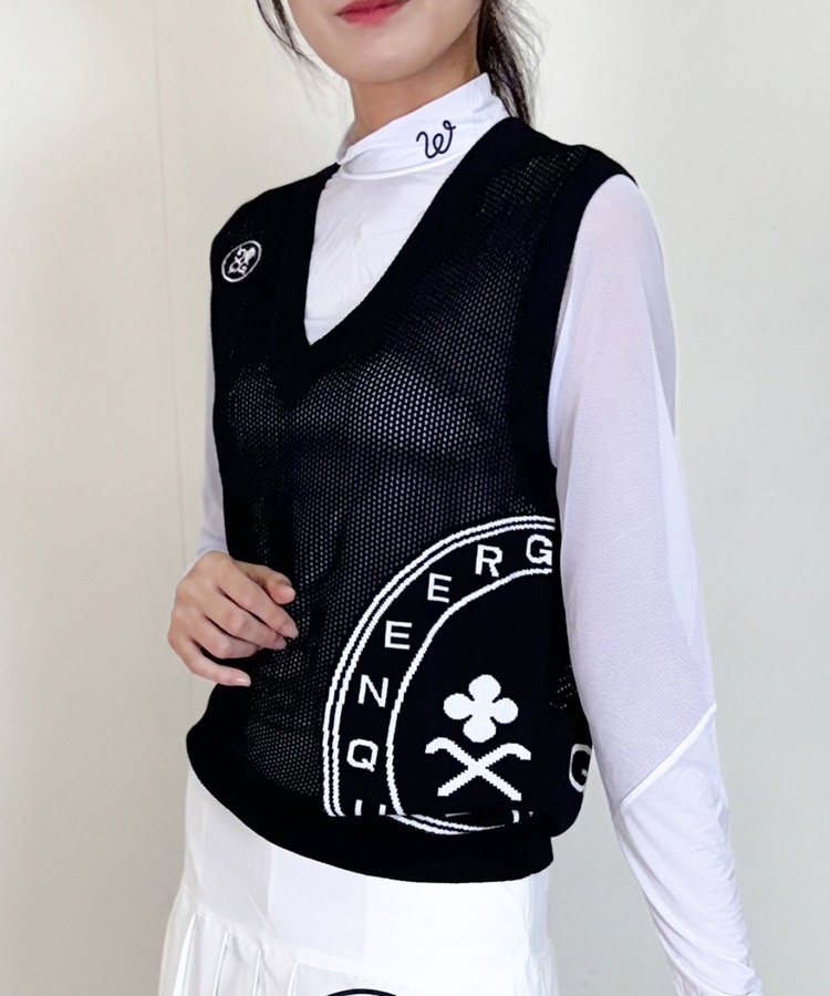 韓国ゴルフウェア Ｖネック シースルー メッシュ ベスト

