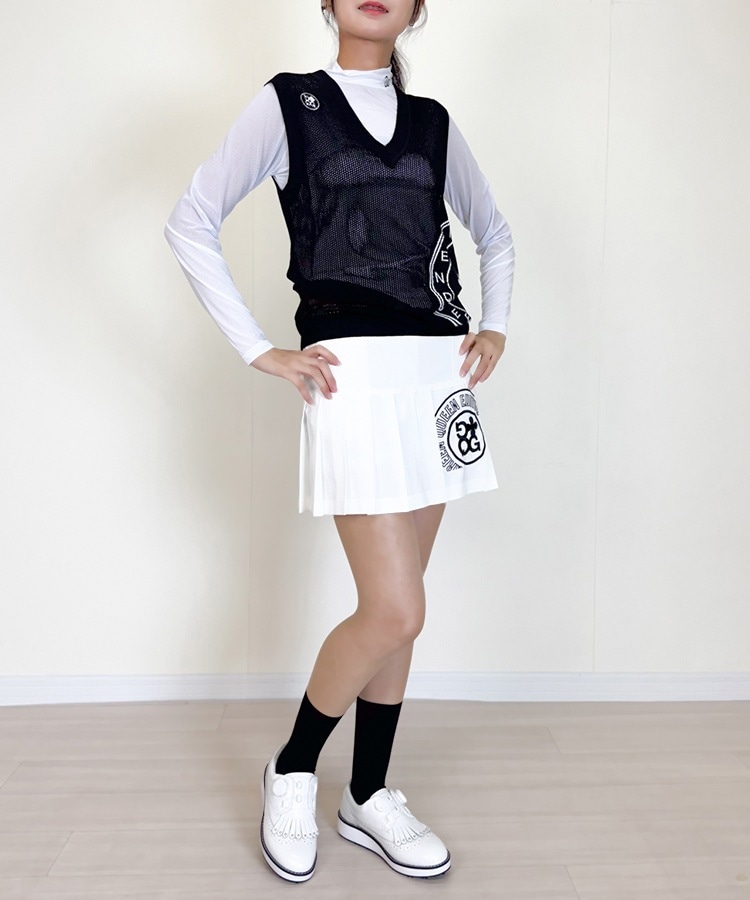 韓国ゴルフウェア Ｖネック シースルー メッシュ ベスト

