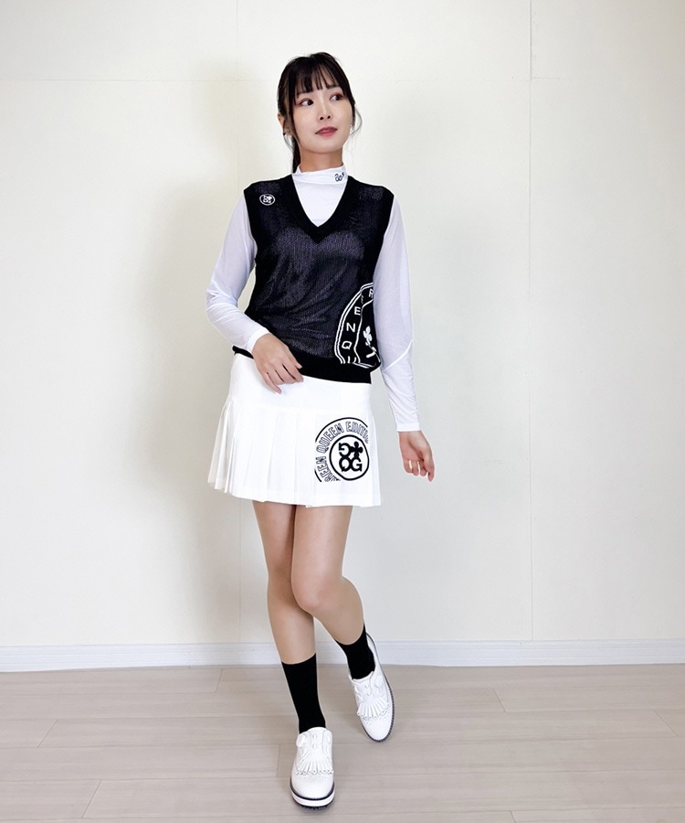 韓国ゴルフウェア Ｖネック シースルー メッシュ ベスト

