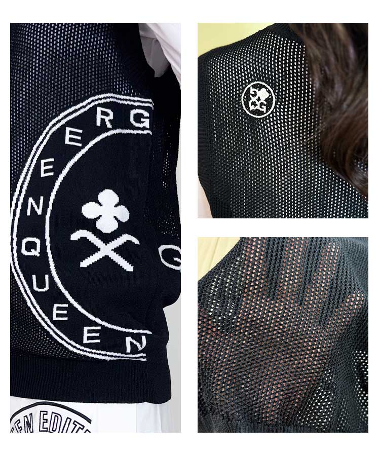 韓国ゴルフウェア Ｖネック シースルー メッシュ ベスト

