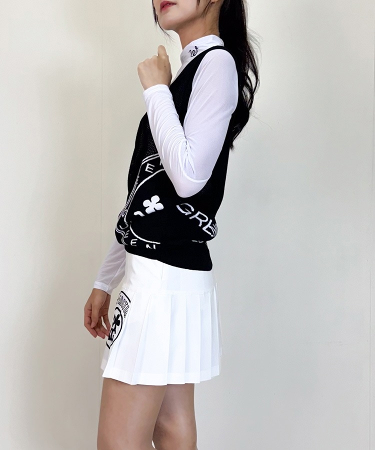 韓国ゴルフウェア Ｖネック シースルー メッシュ ベスト

