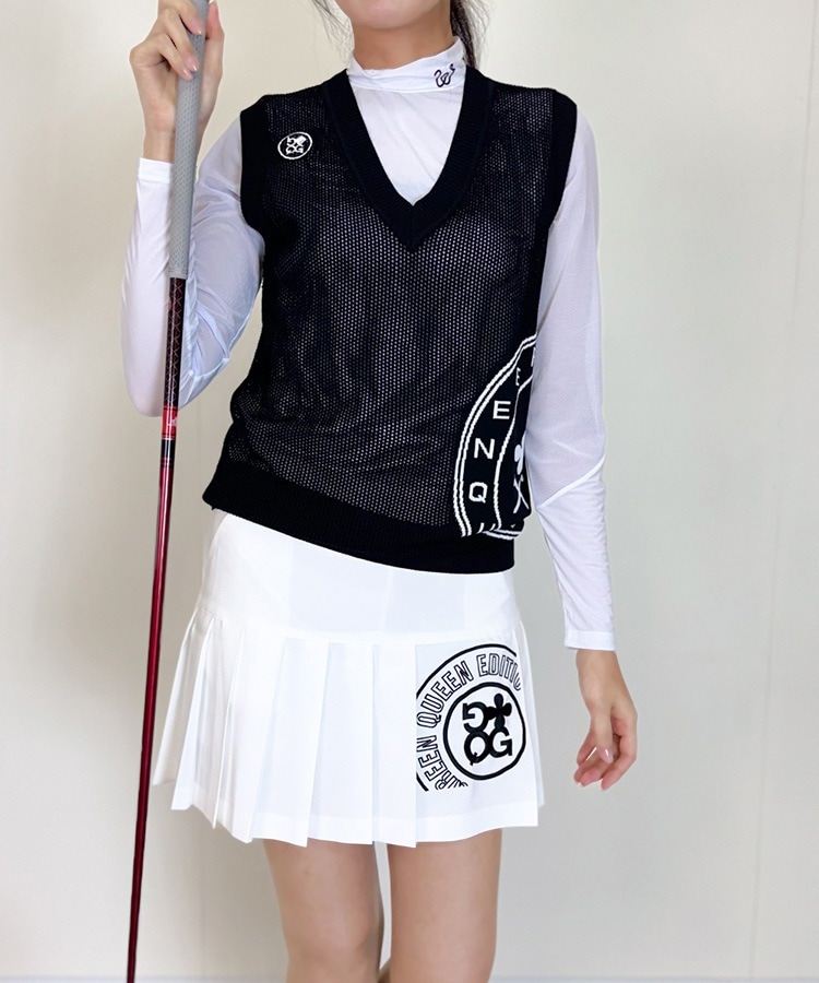 韓国ゴルフウェア Ｖネック シースルー メッシュ ベスト

