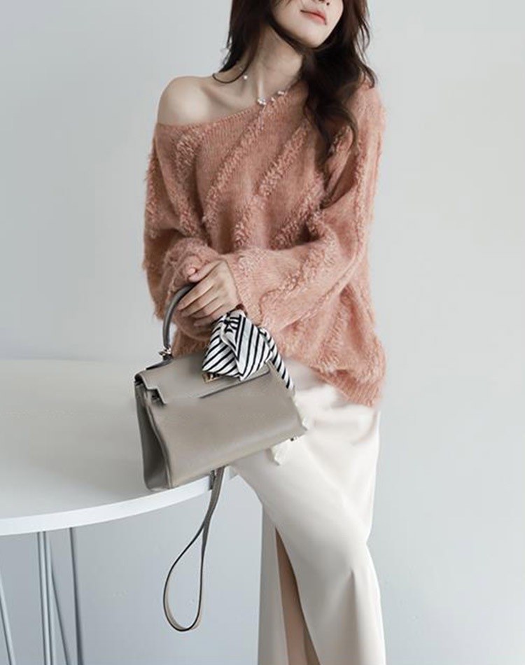 ふんわり ボートネック プルオーバー セーター ニット