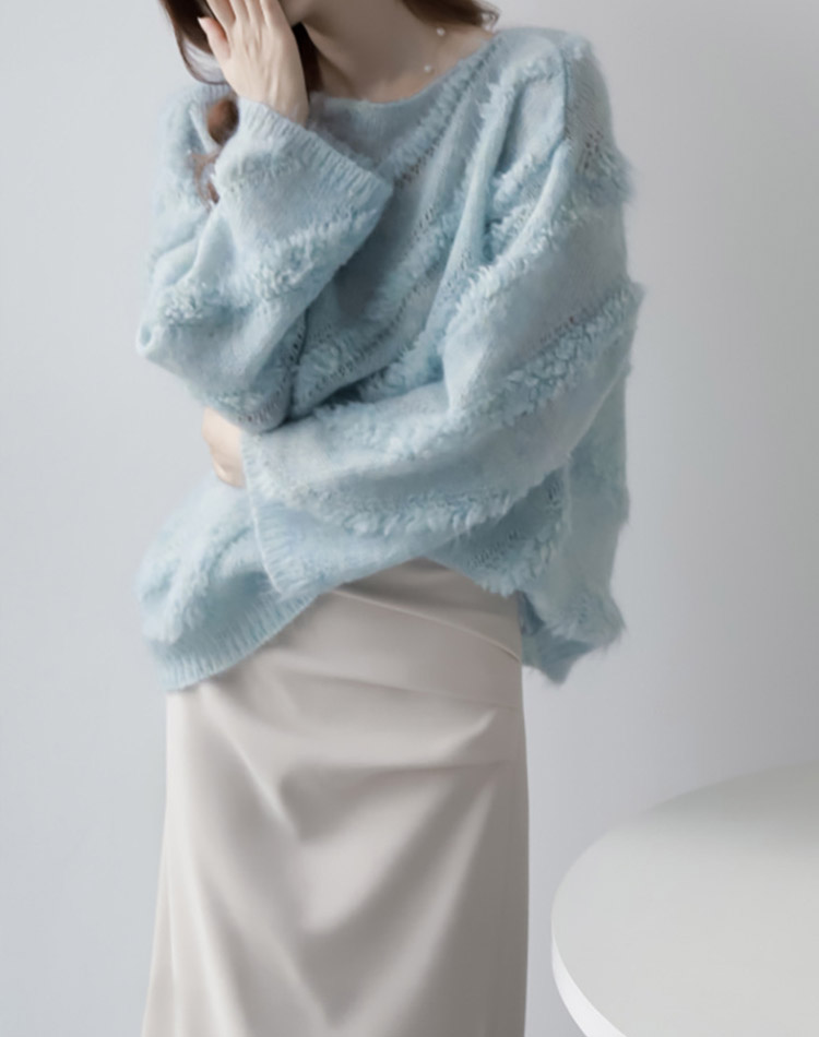 ふんわり ボートネック プルオーバー セーター ニット