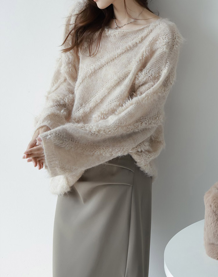 ふんわり ボートネック プルオーバー セーター ニット