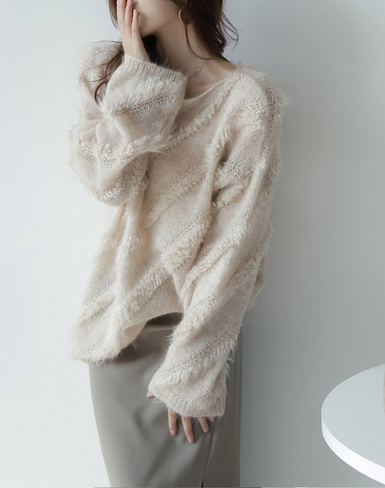 ふんわり ボートネック プルオーバー セーター ニット