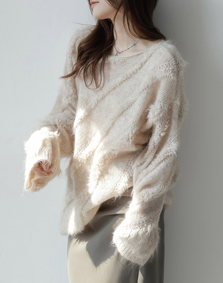 ふんわり ボートネック プルオーバー セーター ニット