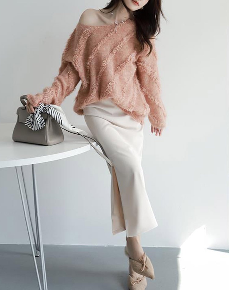 ふんわり ボートネック プルオーバー セーター ニット