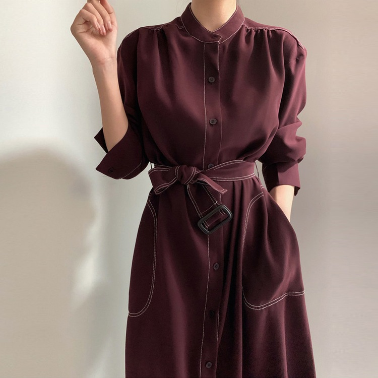 ステッチ ロングコート ワンピース