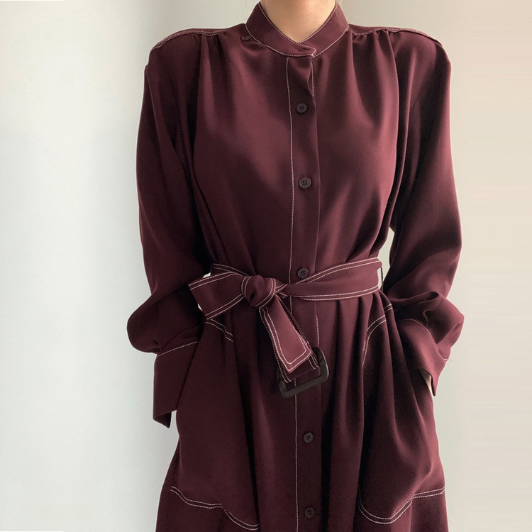 ステッチ ロングコート ワンピース