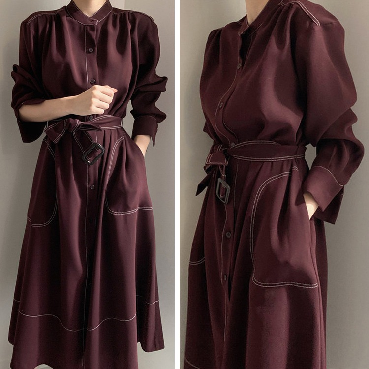 ステッチ ロングコート ワンピース